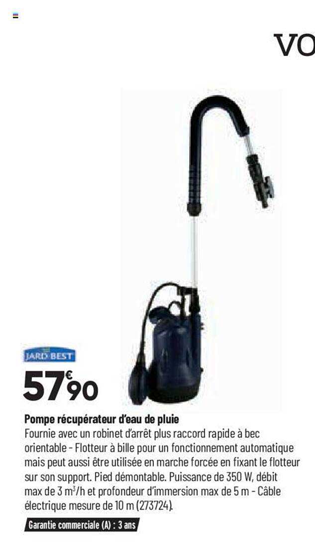 pompe récupérateur d'eau de pluie jardibest