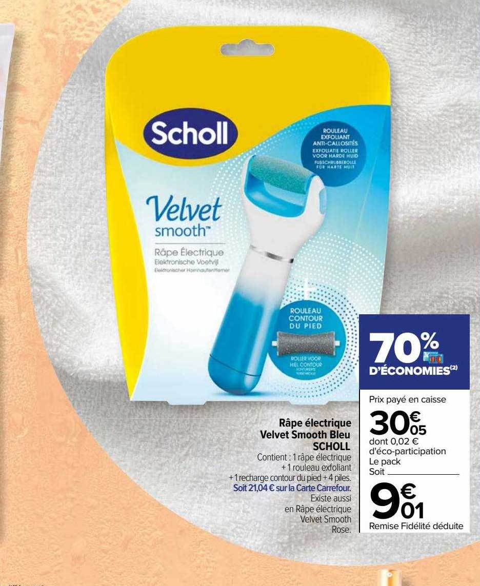 râpe électrique velvet smooth bleu scholl