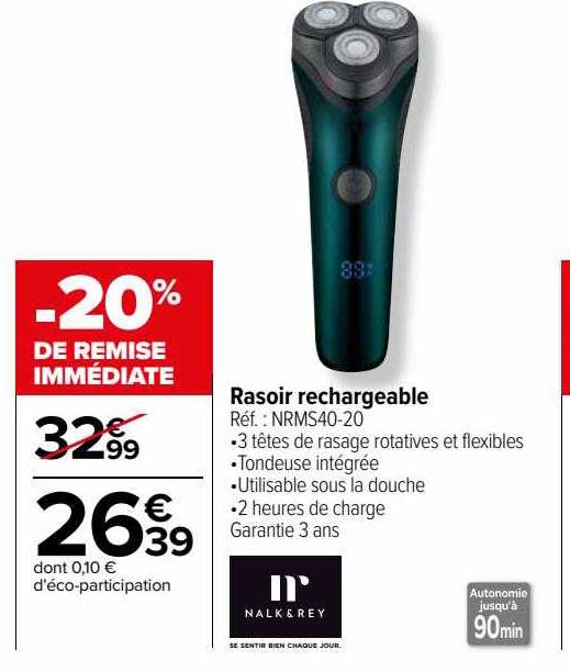 rasoir rechargeable nalk & rey