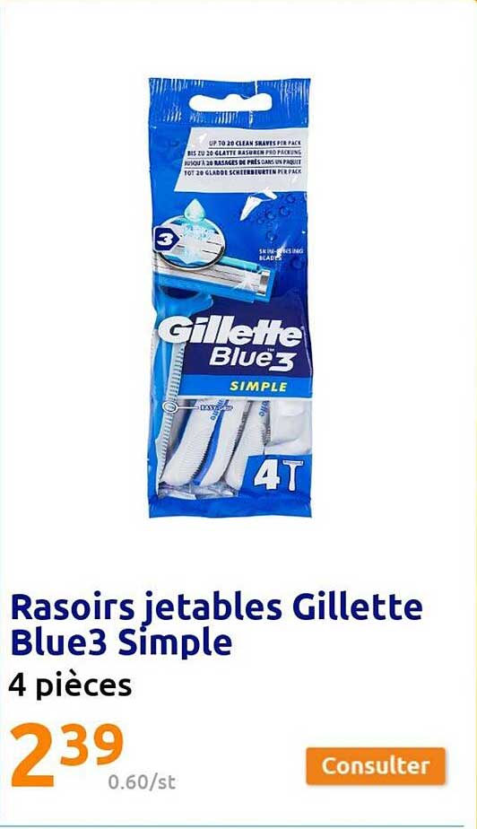 rasoirs jetables gillette blue3 simple