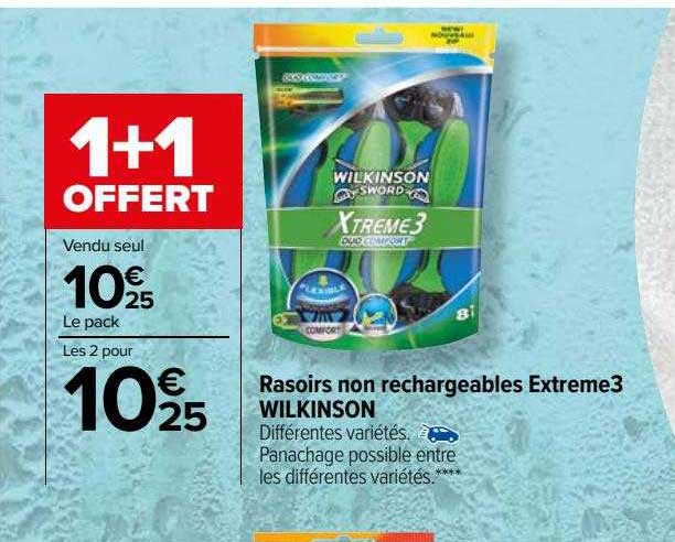 rasoirs non rechargeables extrême3 wilkinson