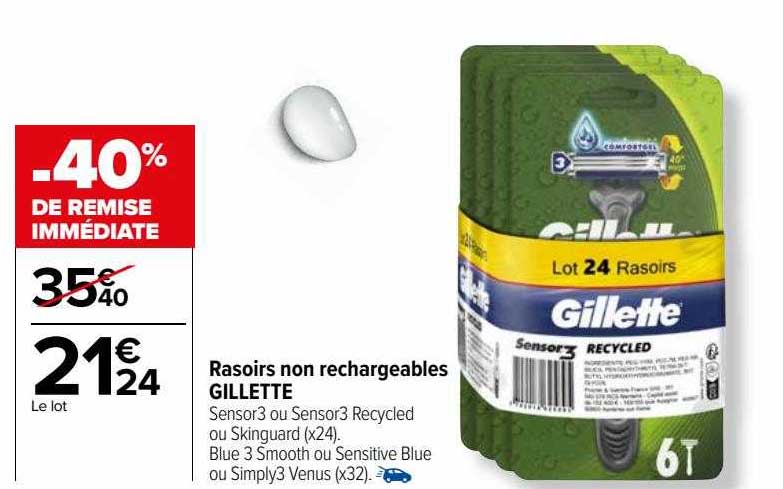 rasoirs non rechargeables gillette