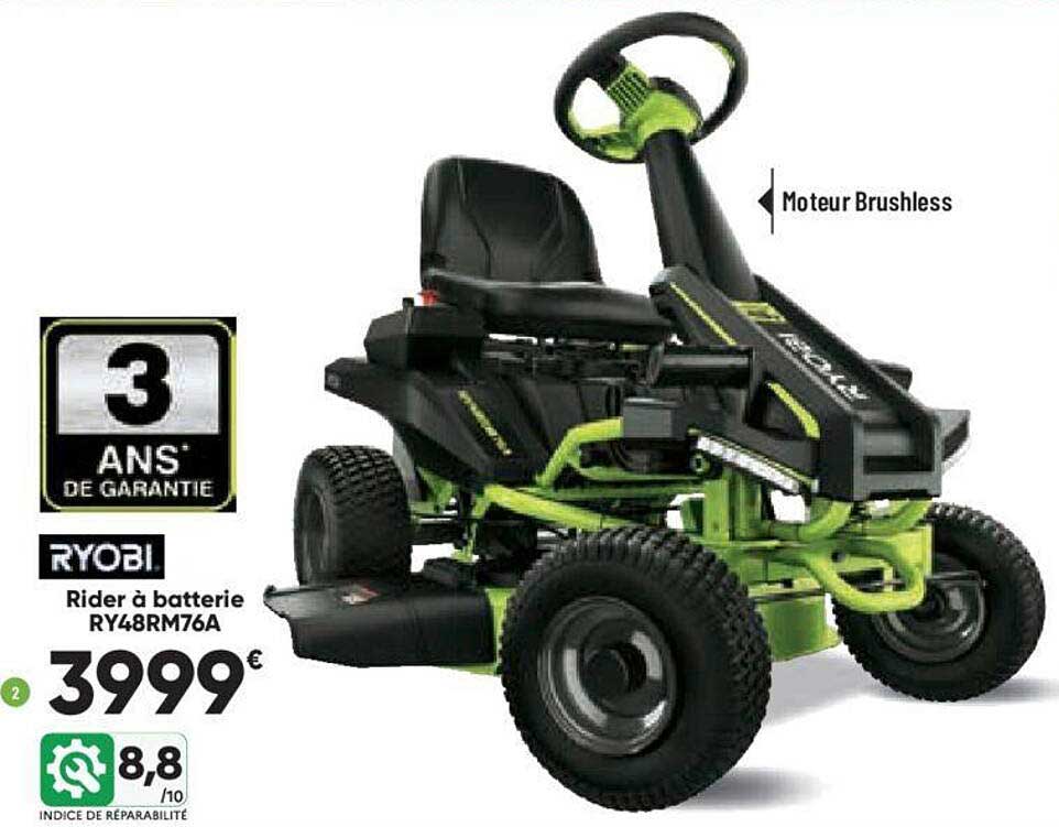 rider à batterie ryobi