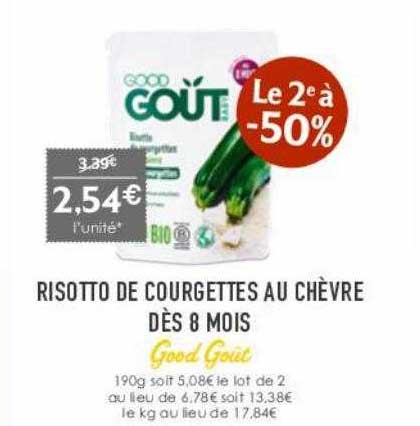 Risotto De Courgettes Au Chèvre Dès 8 Mois Good Goût