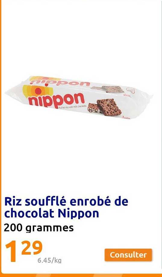 riz soufflé enrobé de chocolat nippon