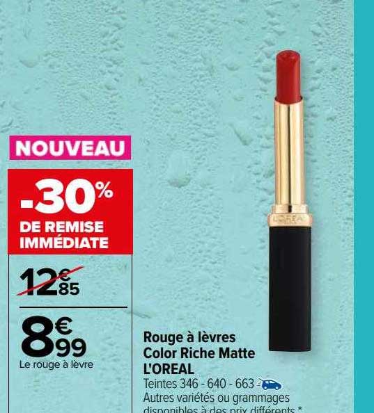 rouge à lèvres color riche matte l'oréal