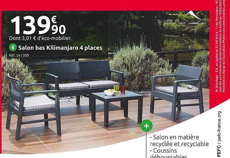 Salon Bas Kilimanjaro 4 Places