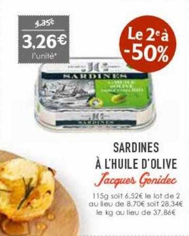 sardines à l'huile d'olive jacques gonidec