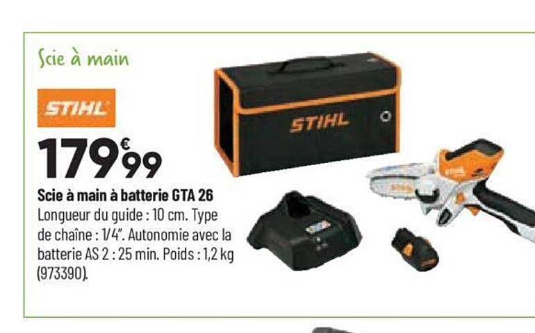 scie à main à batterie gta 26 stihl