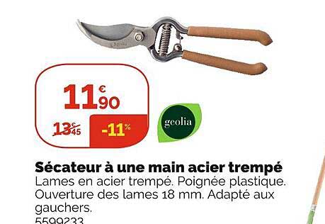 sécateur à une main acier trempé