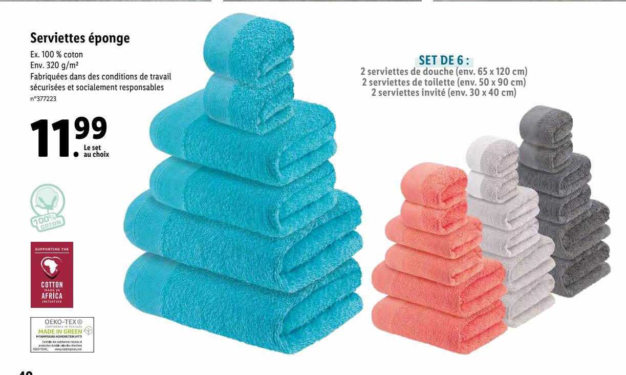 Serviettes éponge