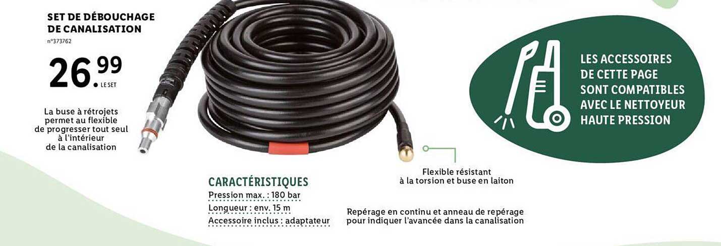 set de débouchage de canalisation