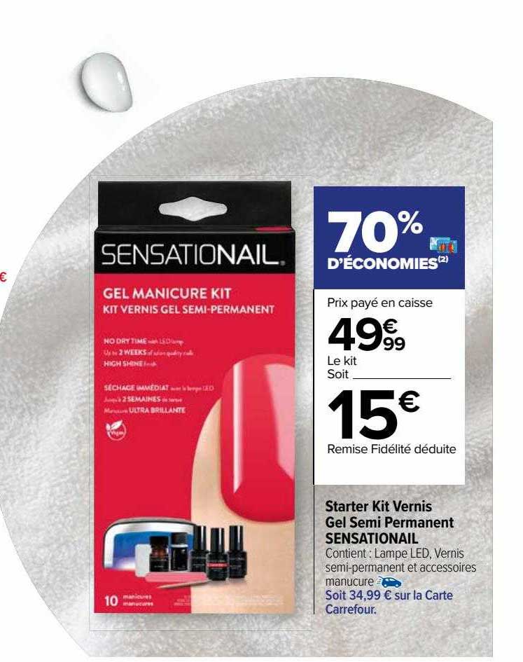 Starter Kit Vernis Gel Semi Permanent Sensationail