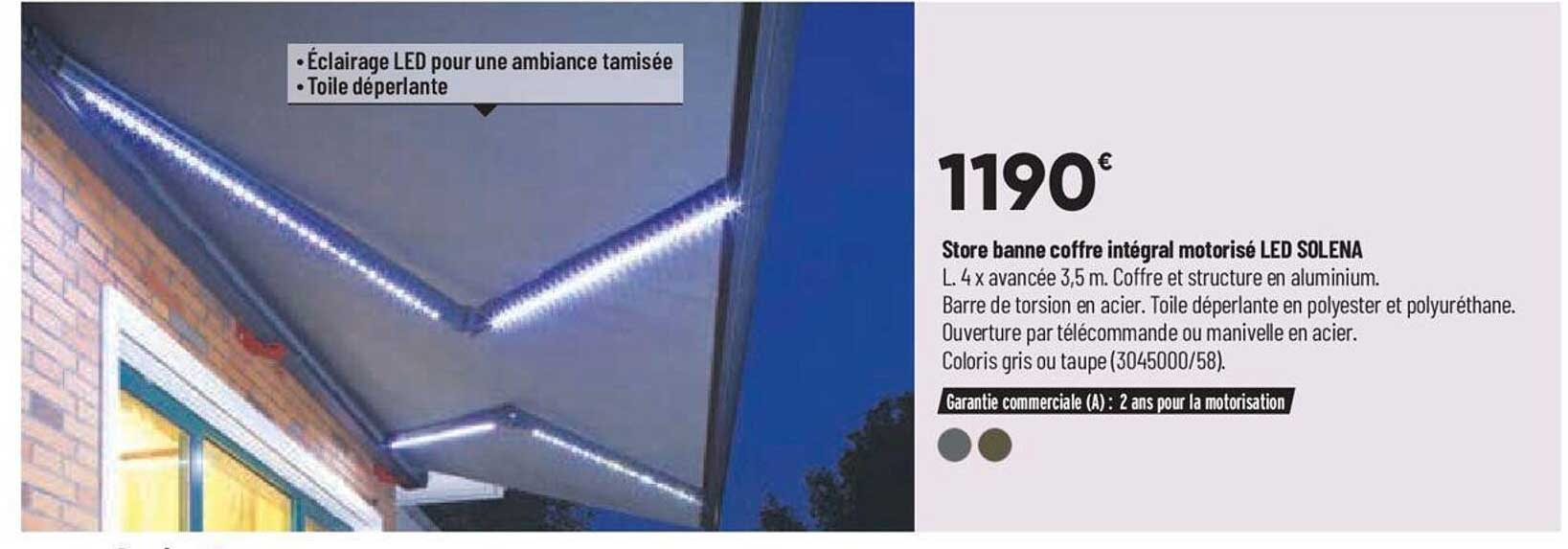 Store Banne Coffre Intégral Motorisé Led Solena