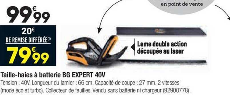 taille-haies à batterie bg expert 40v