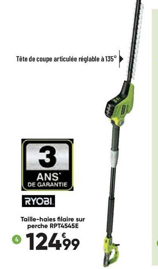 taille-haies filaire sur perche ryobi