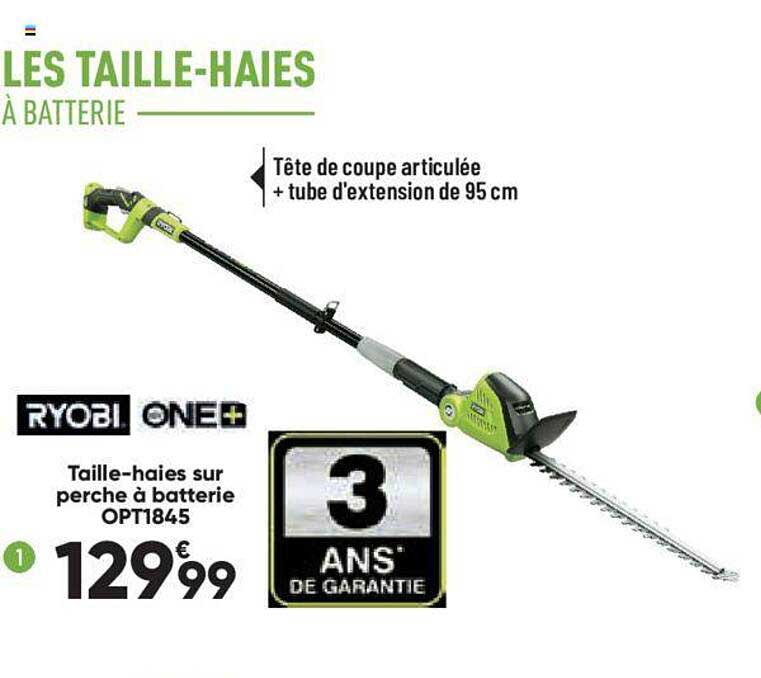 taille-haies sur perche à batterie ryobi
