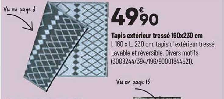 tapis extérieur tressé 160x230 cm