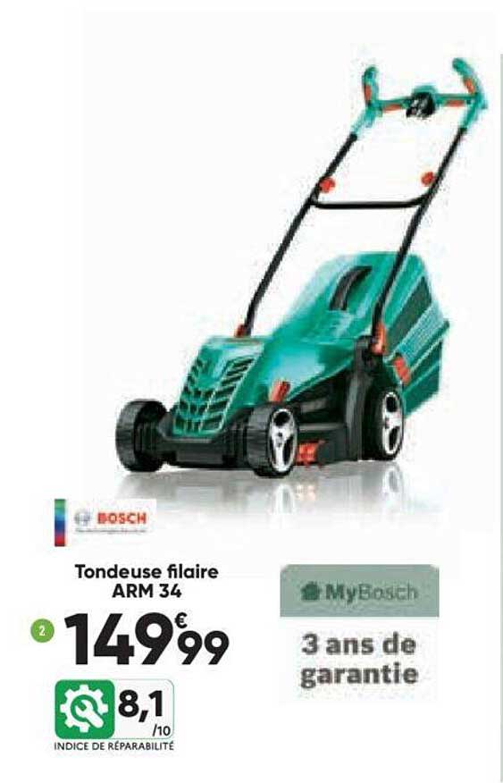 tondeuse filaire arm 34 bosch