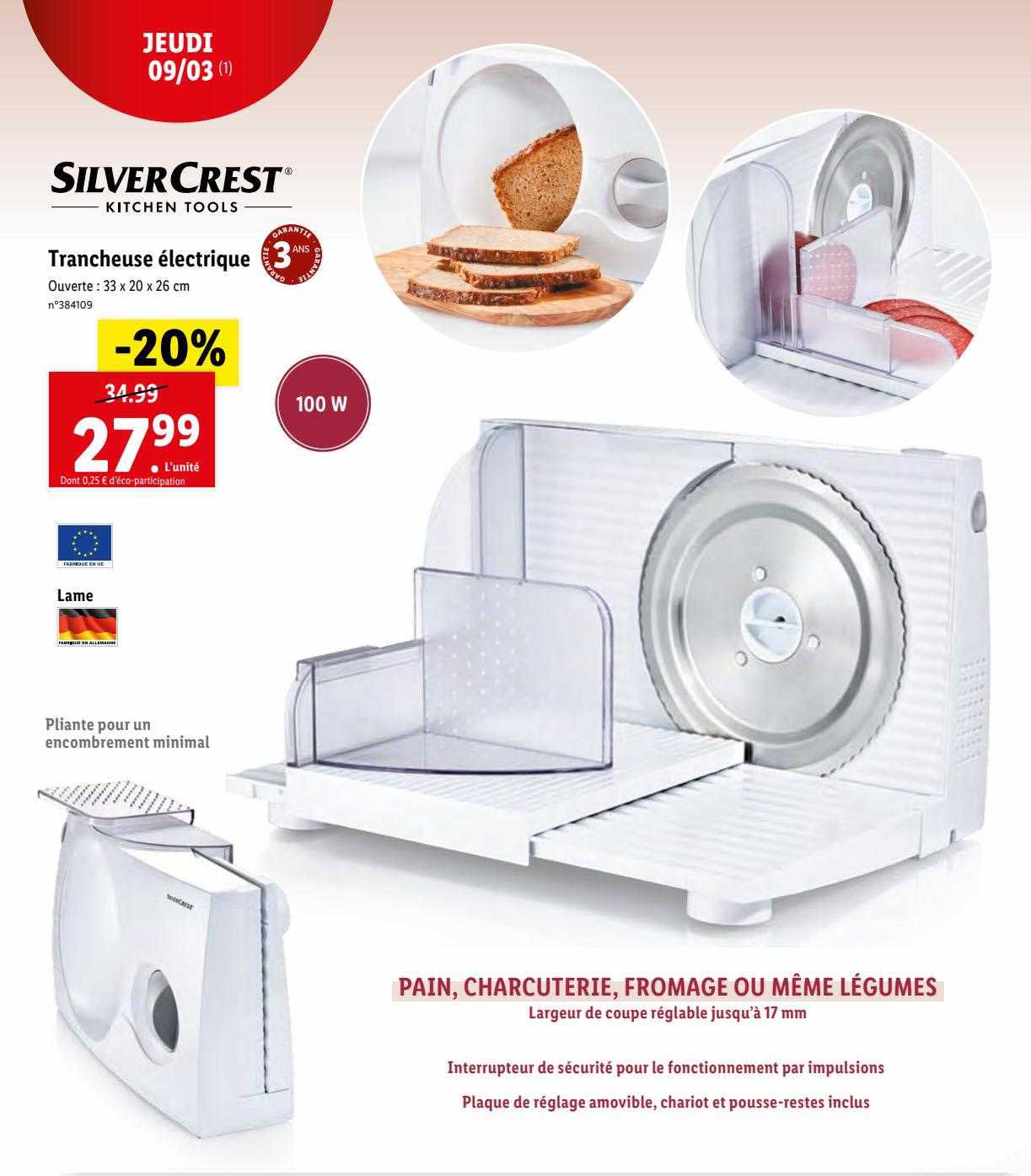 trancheuse électrique silver crest