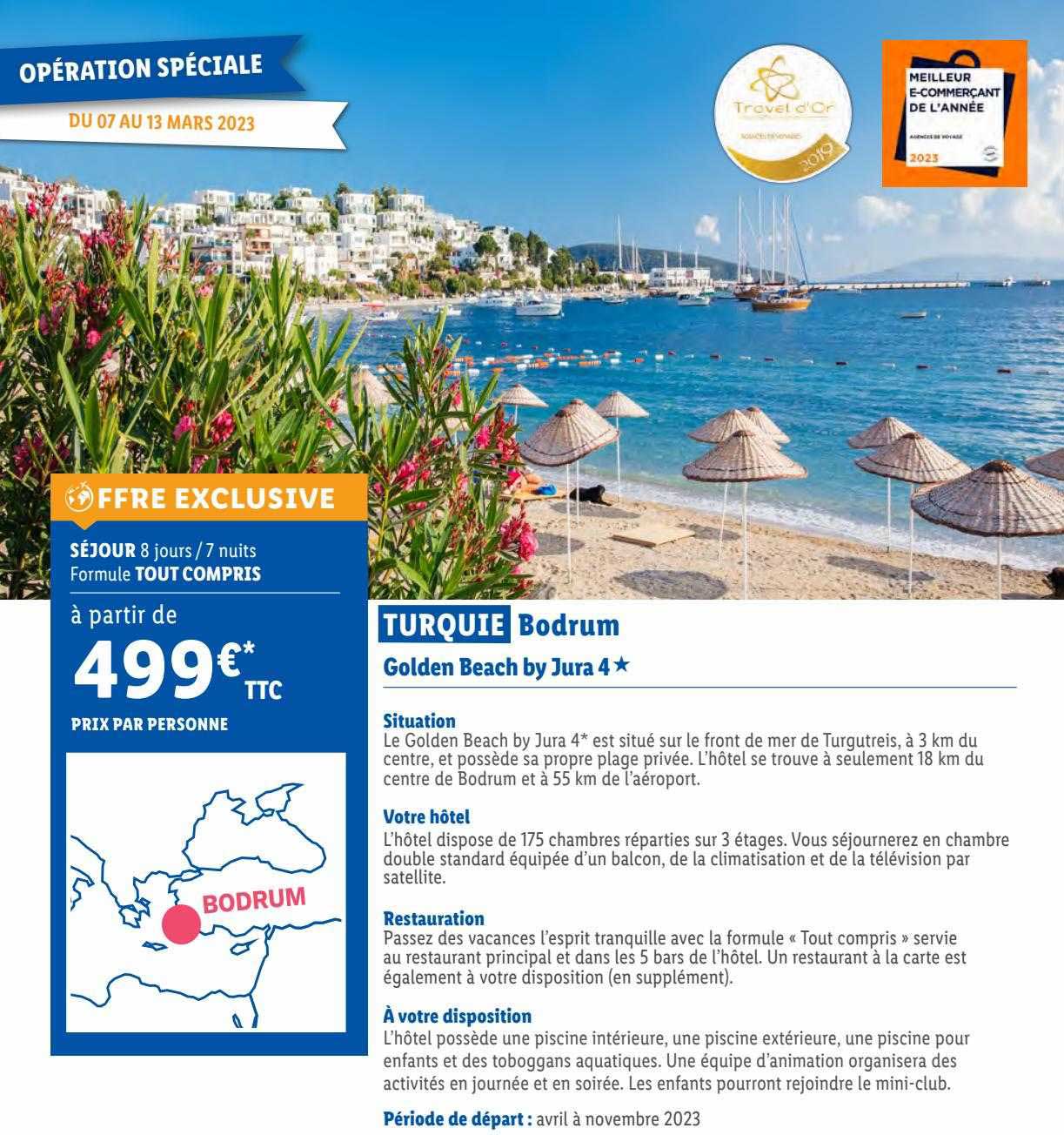 turquie bodrum : golden beach by jura 4*