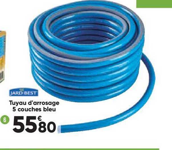 tuyau d'arrosage 5 couches bleu jardibest