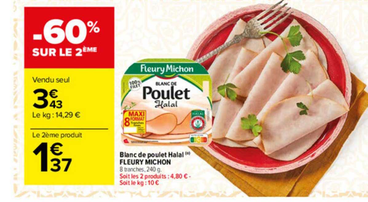 blanc de poulet halal fleury michon