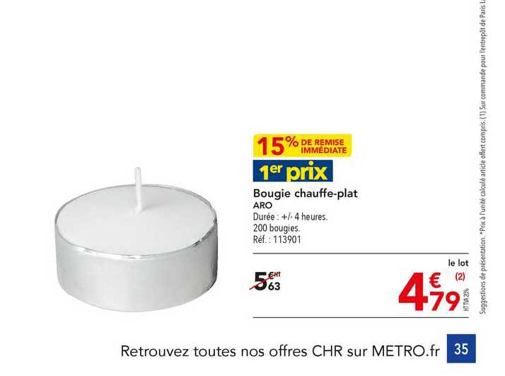 bougie chauffe-plat aro