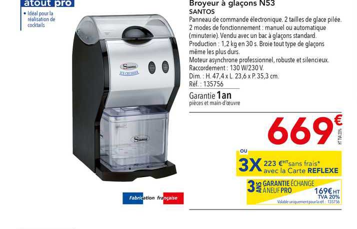 broyeur à glaçon n53 santos