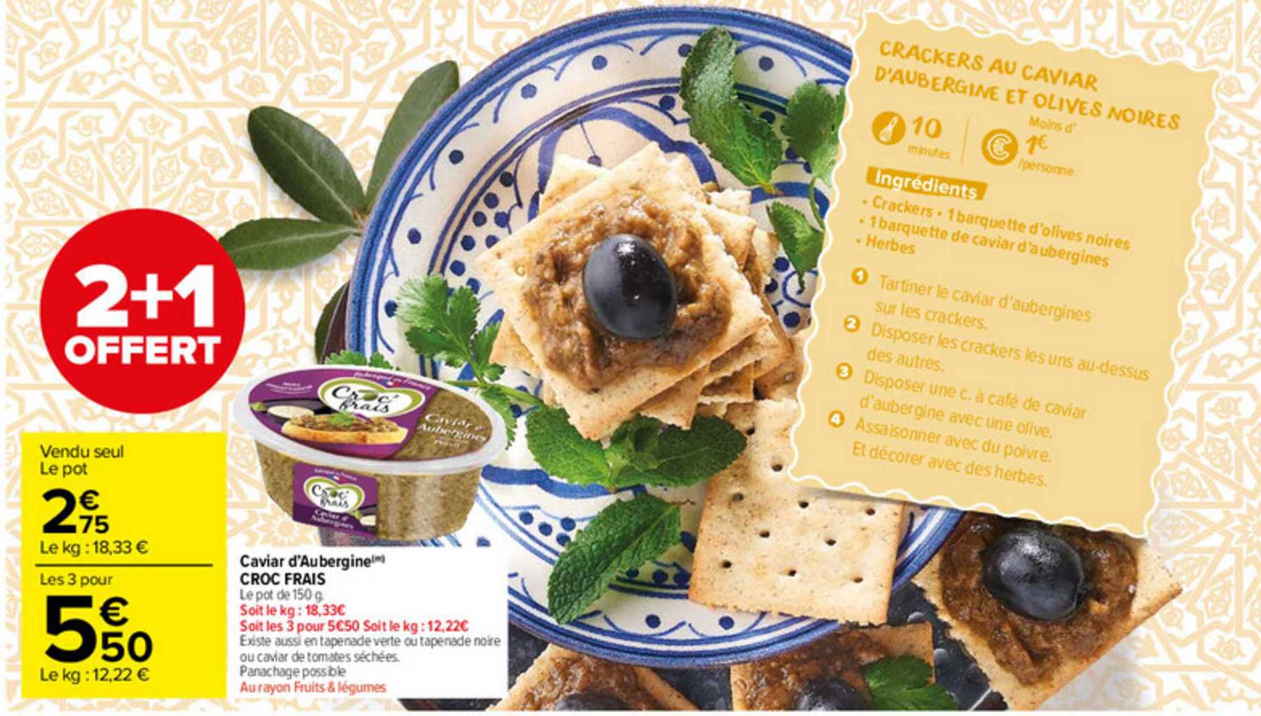 caviar d'aubergine croc frais