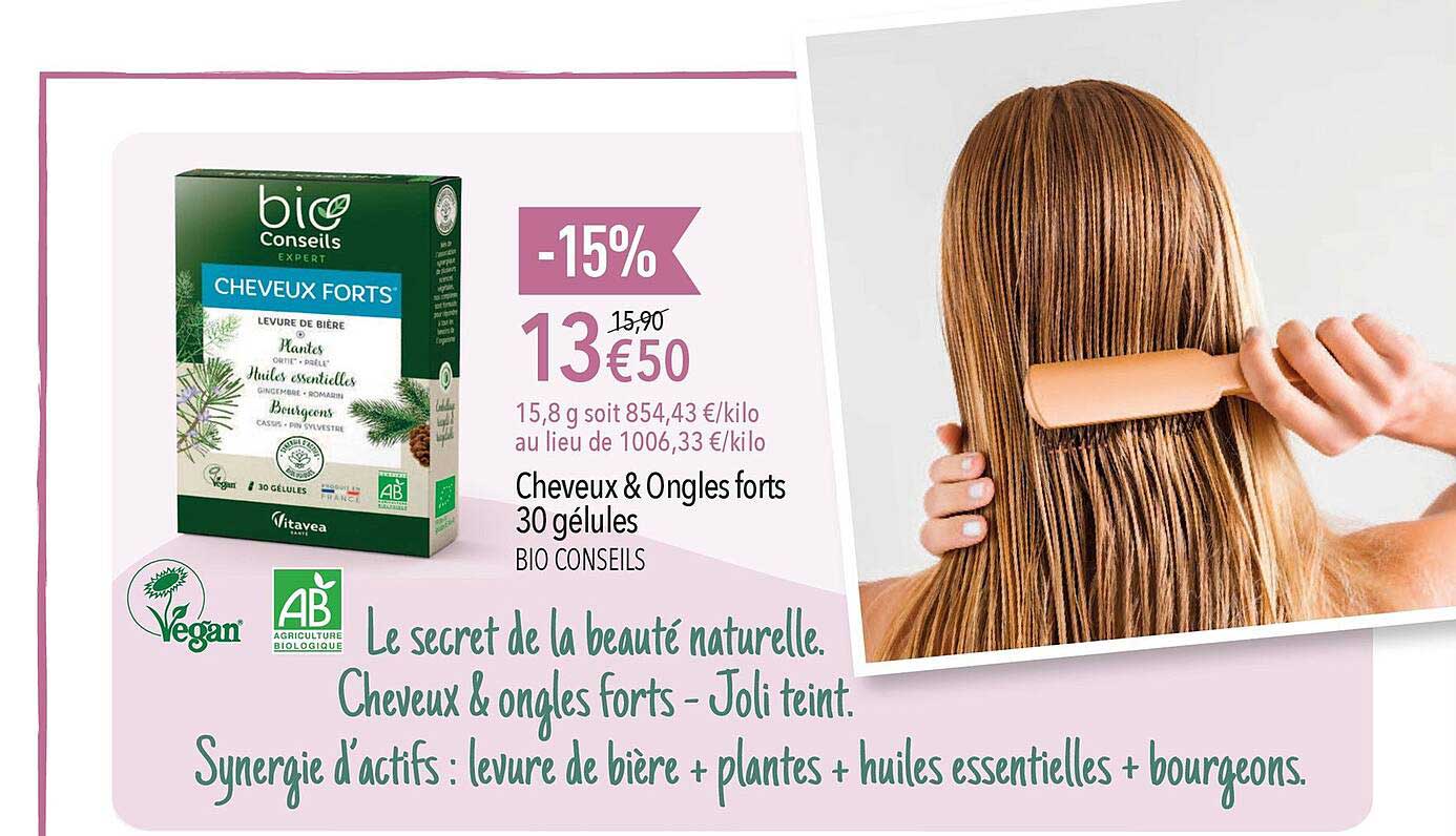 cheveux & ongles forts 30 gélules bio conseils