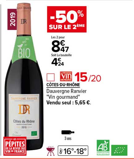côtes-du-rhône dauvergne ranvier "vin gourmand"