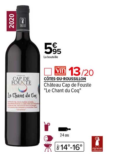 côtes-du-roussillon château cap de fouste "le chant du coq"