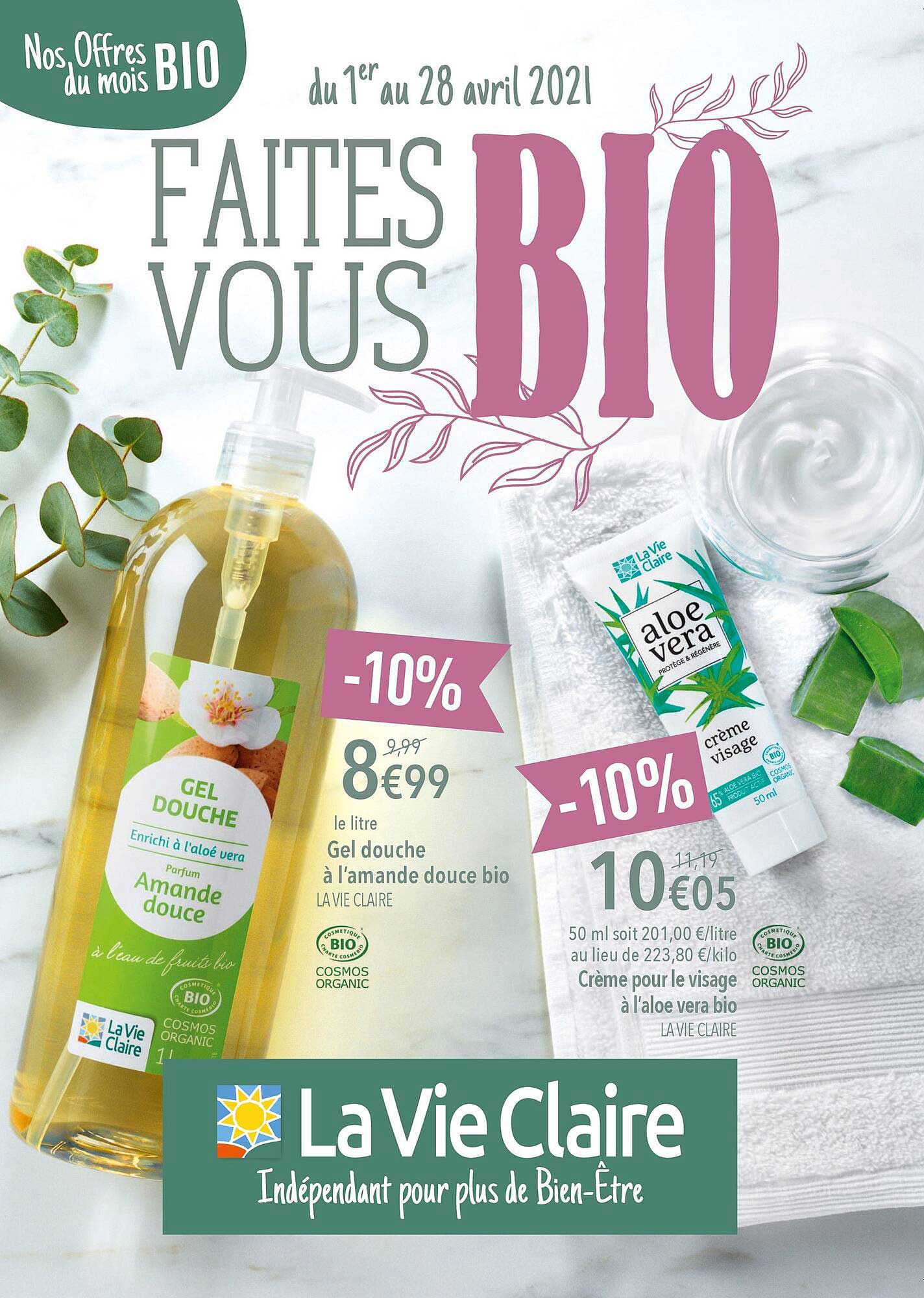 crème pour le visage à l'aloe vera bio