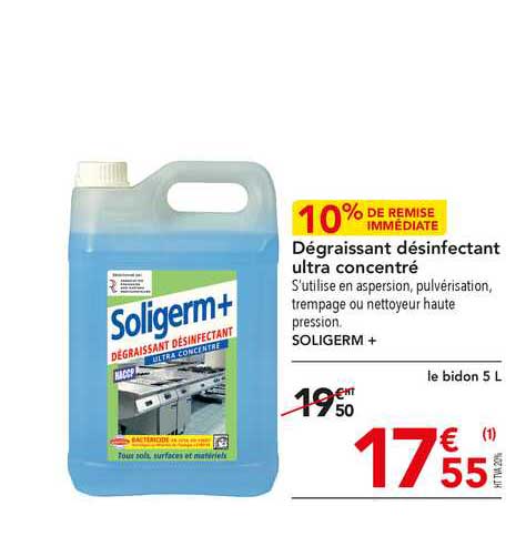 dégraissant désinfectant ultra concentré soligerm+