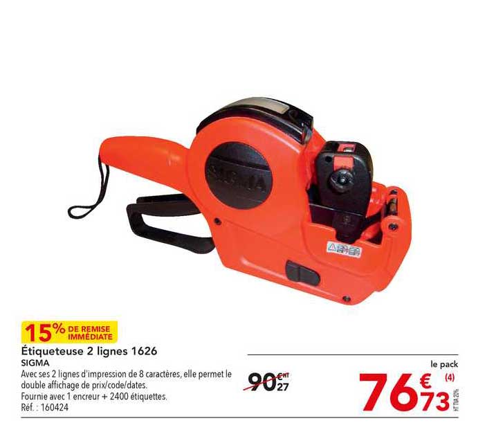 étiqueteuse 2 lignes 1626 sigma