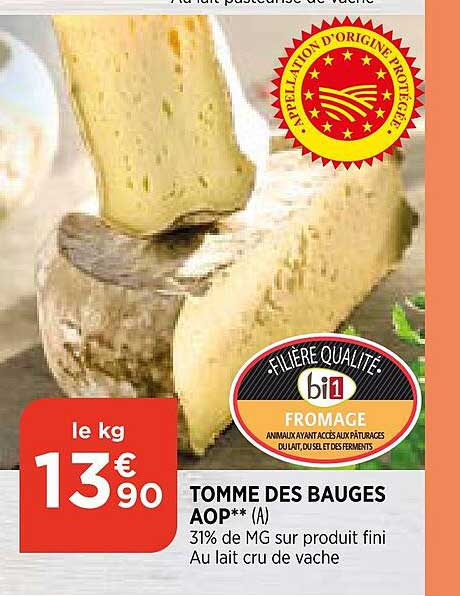 fromage tomme des bauges aop