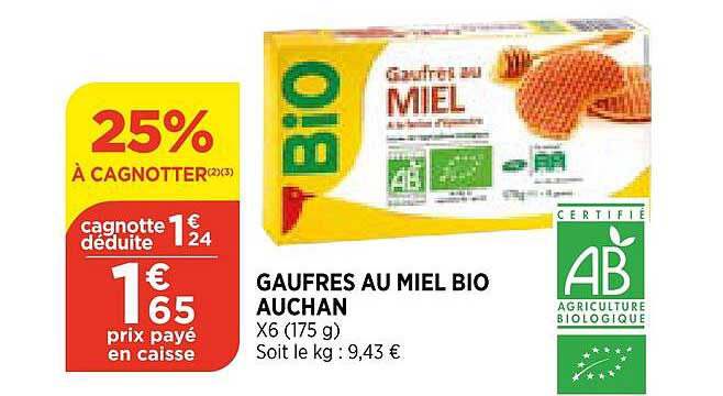Gaufres Au Miel Bio Auchan