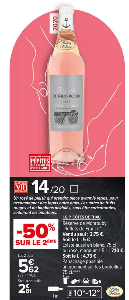 i.g.p. côtes-de-thau réserve de monrouby "refflets de france"