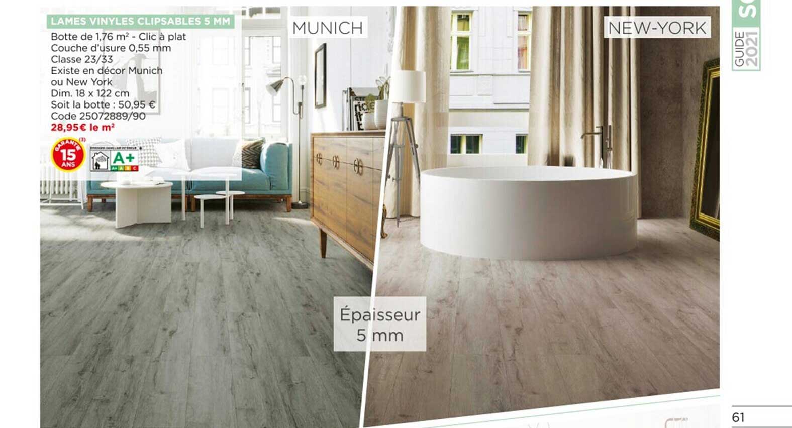 lames vinyles clipsables 5 mm