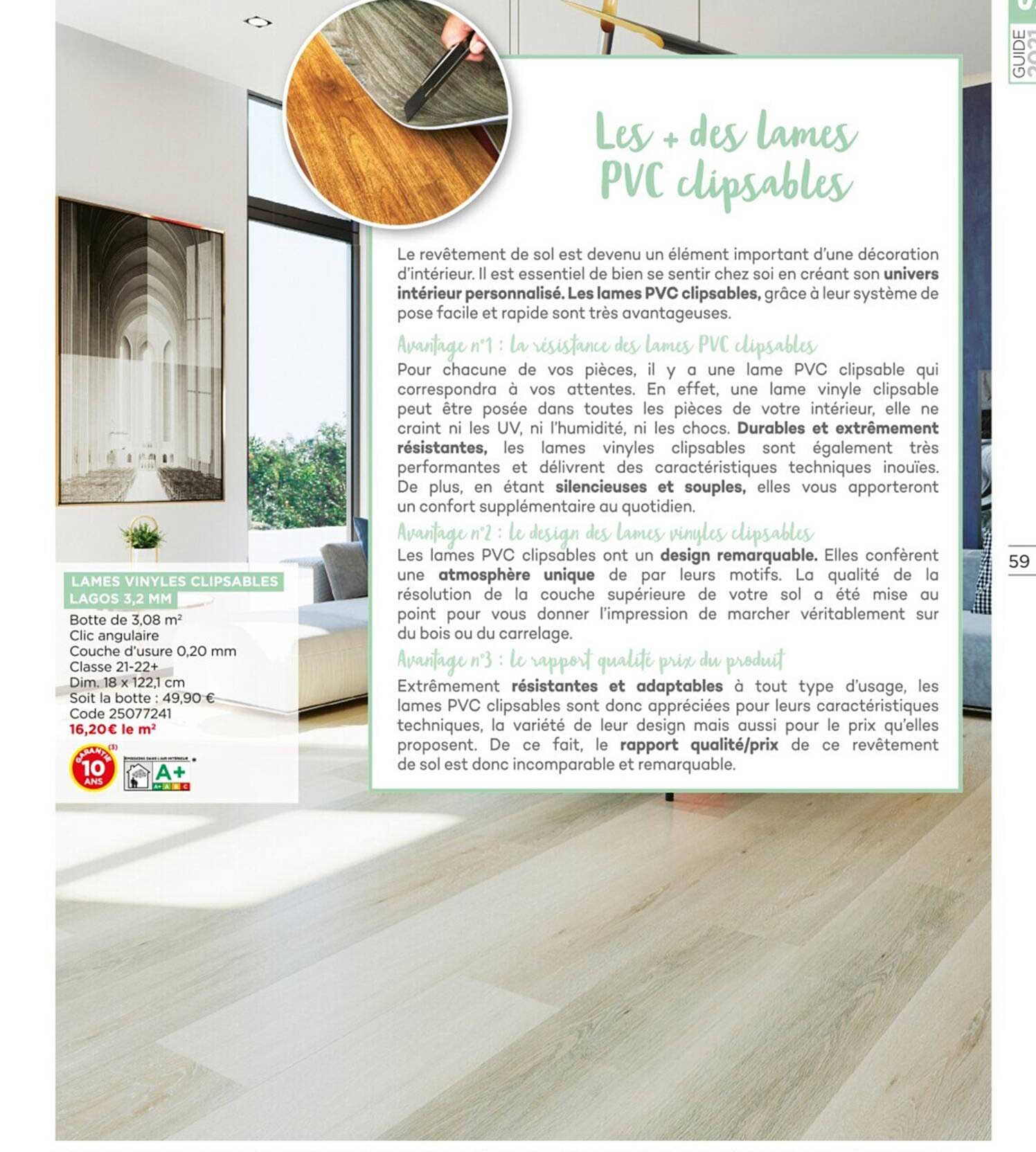 lames vinyles clipsables lagos 3.2 mm