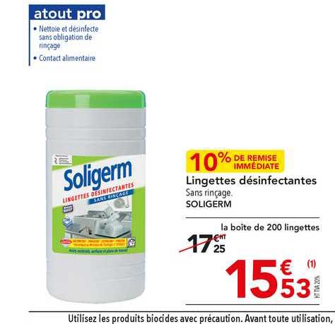 lingettes désinfectantes soligerm