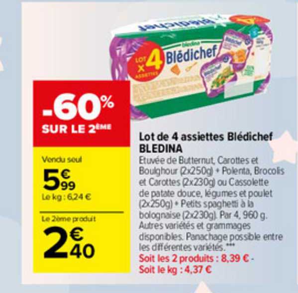Lot De 4 Assiettes Blédichef Blédina