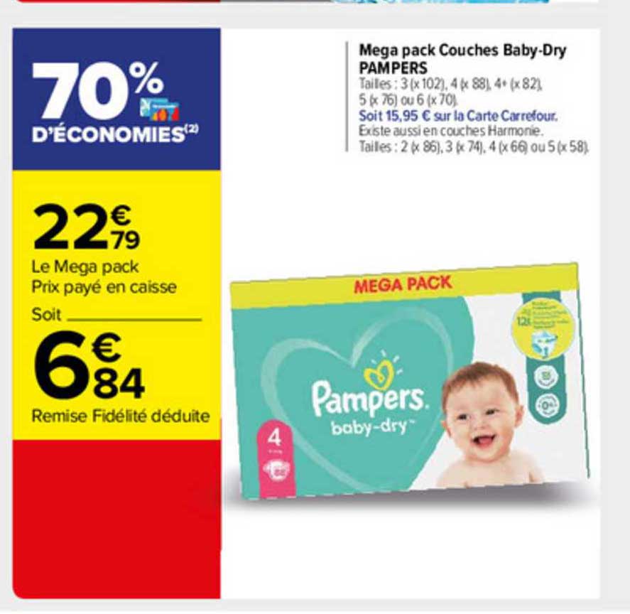 Mega Pack Couches Baby-dry Pampers