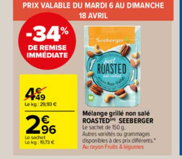 mélange grillé non salé roasted seeberger