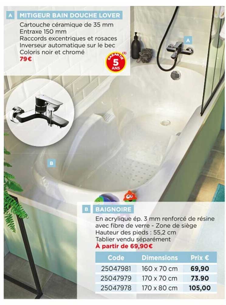 Mitigeur Bain Douche Lover Baignoire