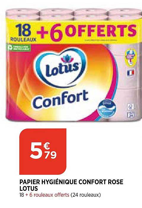 Papier Hygiénique Confort Rose Lotus