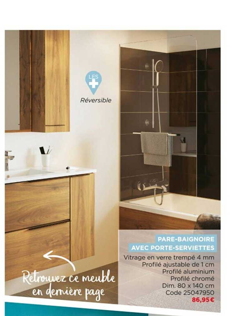 pare-baignoire avec porte-serviettes