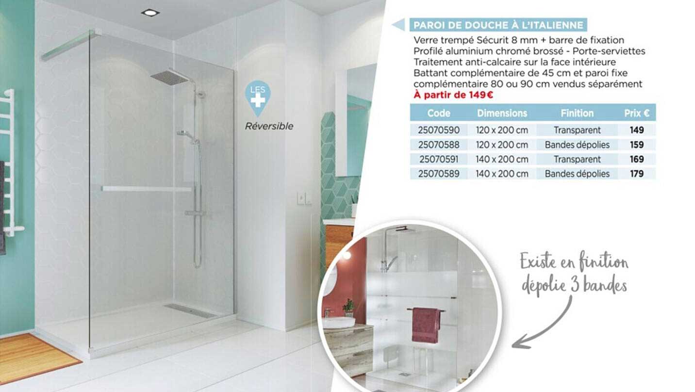 paroi de douche à l'italienne