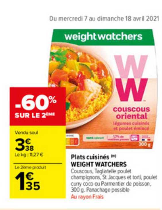 plats cuisinés weight watchers